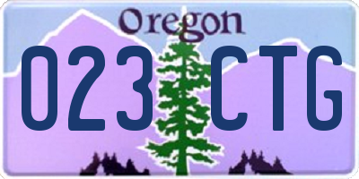OR license plate 023CTG
