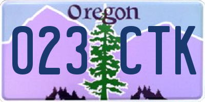 OR license plate 023CTK
