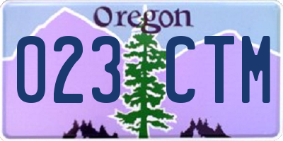 OR license plate 023CTM