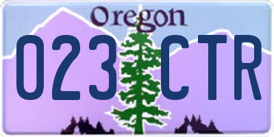 OR license plate 023CTR