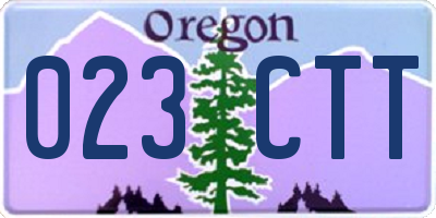 OR license plate 023CTT