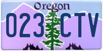 OR license plate 023CTV