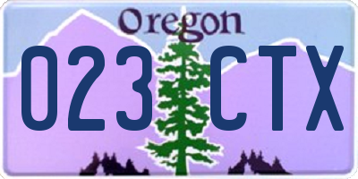 OR license plate 023CTX
