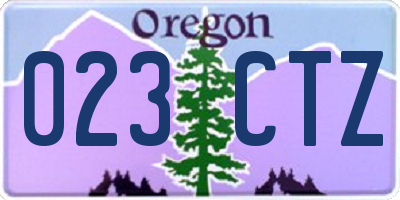 OR license plate 023CTZ