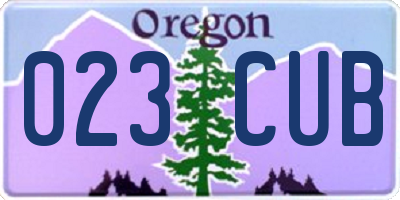 OR license plate 023CUB