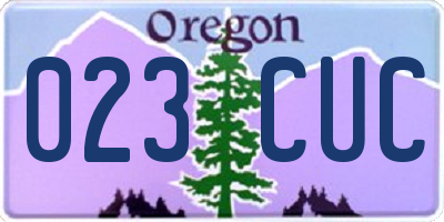 OR license plate 023CUC