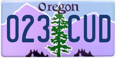 OR license plate 023CUD