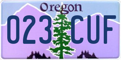 OR license plate 023CUF