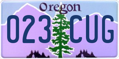 OR license plate 023CUG