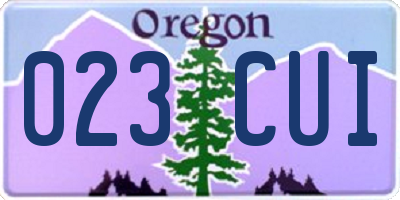 OR license plate 023CUI