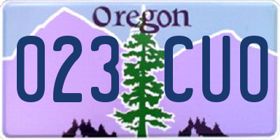 OR license plate 023CUO