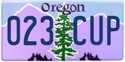OR license plate 023CUP