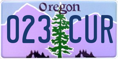 OR license plate 023CUR