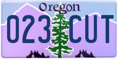 OR license plate 023CUT