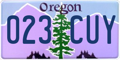 OR license plate 023CUY