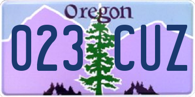 OR license plate 023CUZ