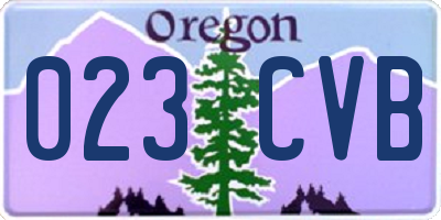 OR license plate 023CVB
