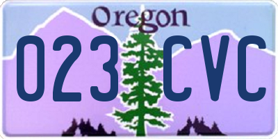 OR license plate 023CVC
