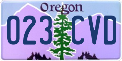 OR license plate 023CVD
