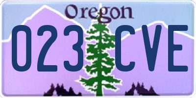 OR license plate 023CVE