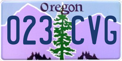 OR license plate 023CVG