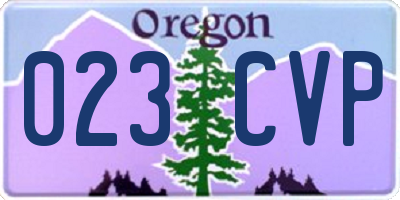 OR license plate 023CVP