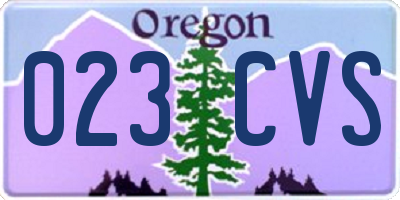 OR license plate 023CVS