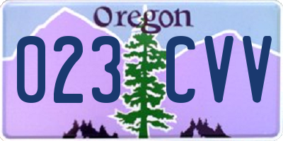OR license plate 023CVV