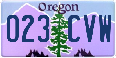 OR license plate 023CVW