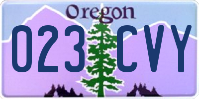 OR license plate 023CVY
