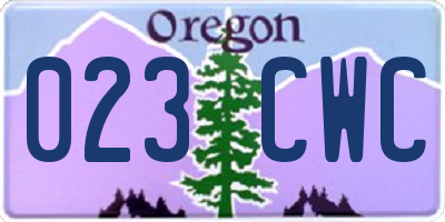 OR license plate 023CWC