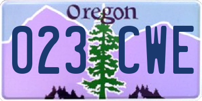 OR license plate 023CWE