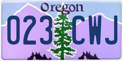 OR license plate 023CWJ