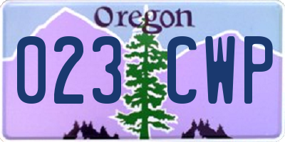 OR license plate 023CWP