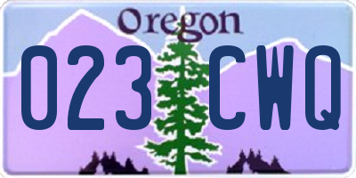 OR license plate 023CWQ