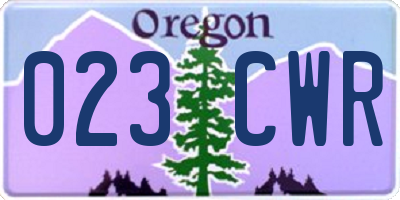 OR license plate 023CWR