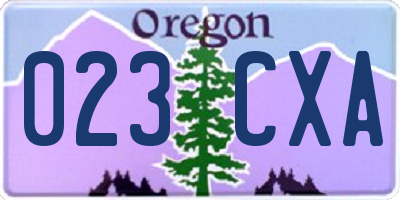 OR license plate 023CXA