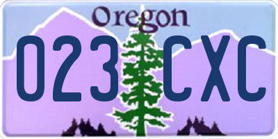 OR license plate 023CXC