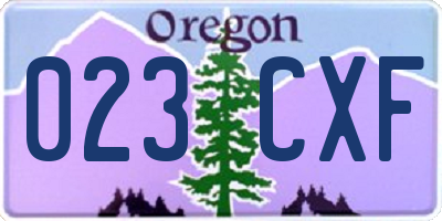 OR license plate 023CXF