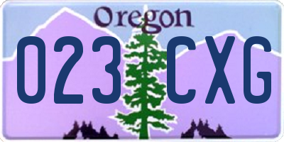OR license plate 023CXG
