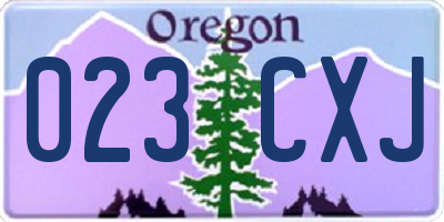 OR license plate 023CXJ