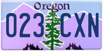 OR license plate 023CXN