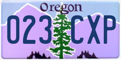 OR license plate 023CXP
