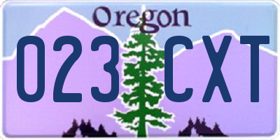 OR license plate 023CXT