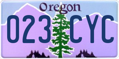 OR license plate 023CYC