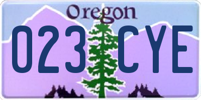 OR license plate 023CYE