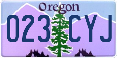 OR license plate 023CYJ