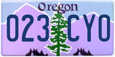 OR license plate 023CYO