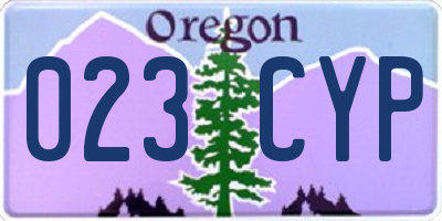 OR license plate 023CYP
