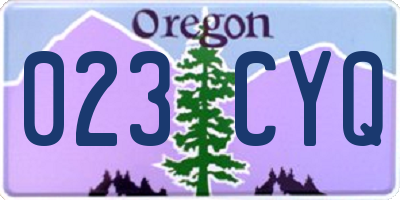 OR license plate 023CYQ